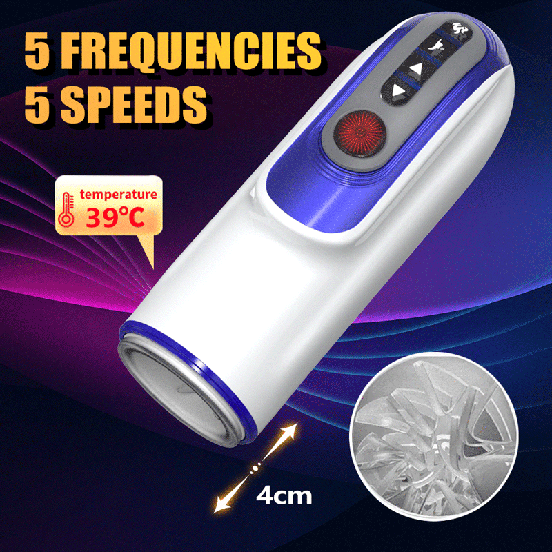 5 Speeds & 5 Frequencies Automatic Moaning Retractable Heatable Male Masturbator