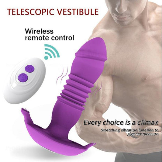 Remote Control Waterproof Telescopic Vibrating Vagina Clit G-spot Vibrator