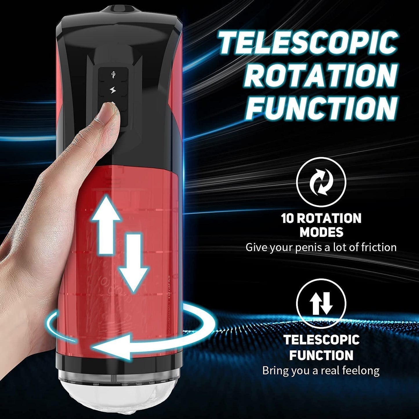 WeDol Automatic Thrusting & 360°Rotating Male Masturbation Cup with 7 Thrusting & 7 Rotating Patterns
