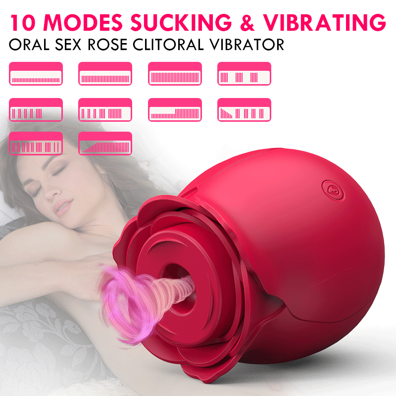 10 Suction Oral Sex Rose Clitoral Stimulator Vibrator