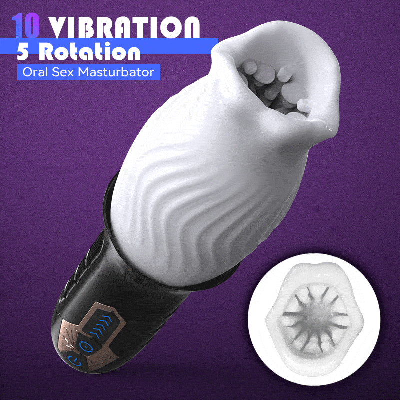 360°Automatic Rotation Vibrator Bare Sleeve 10 Vibration 5 Rotation Oral Sex Masturbator